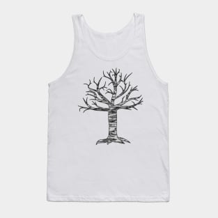 Grey camouflage Pattern mosaic Style tree Tank Top